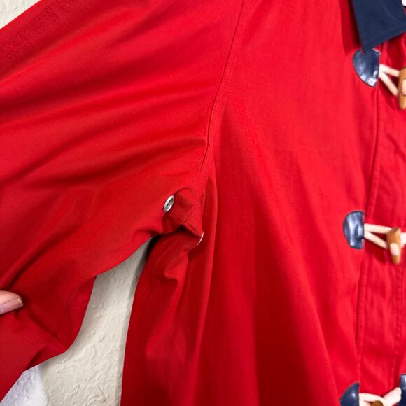 ALFRED DUNNER Coat Jacket 14 Nautical Barn Gingham Lining Toggle & Zip Closure - Picture 10 of 16